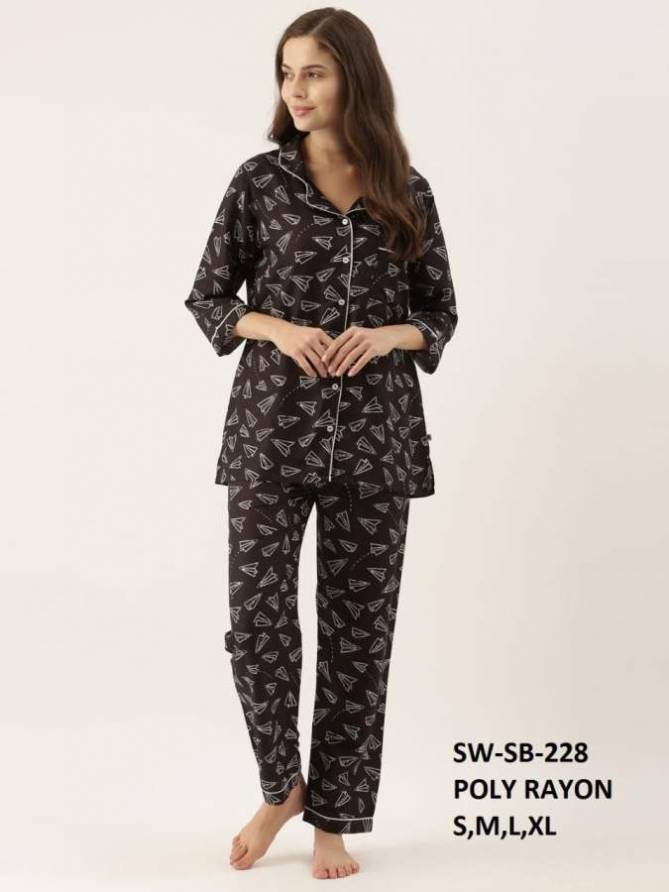 Sw Sb 2 Top With Botton Latest Rayon Trending Night Wear Collection